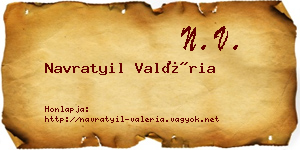 Navratyil Valéria névjegykártya